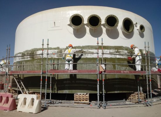 instalacion de tanques y tuberia en fibra de vidrio prfv