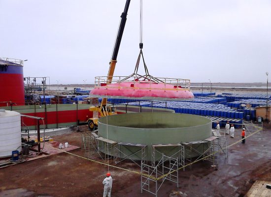 instalacion de tanques y tuberia en fibra de vidrio prfv